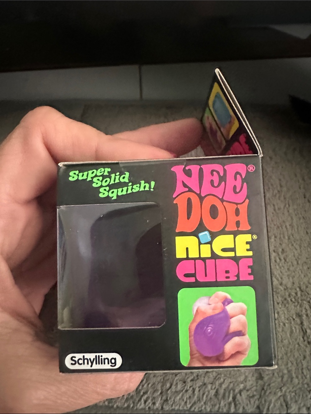 Nee Doh Nice Cube Super Solid Squish! - Purple - Picture 2 of 4